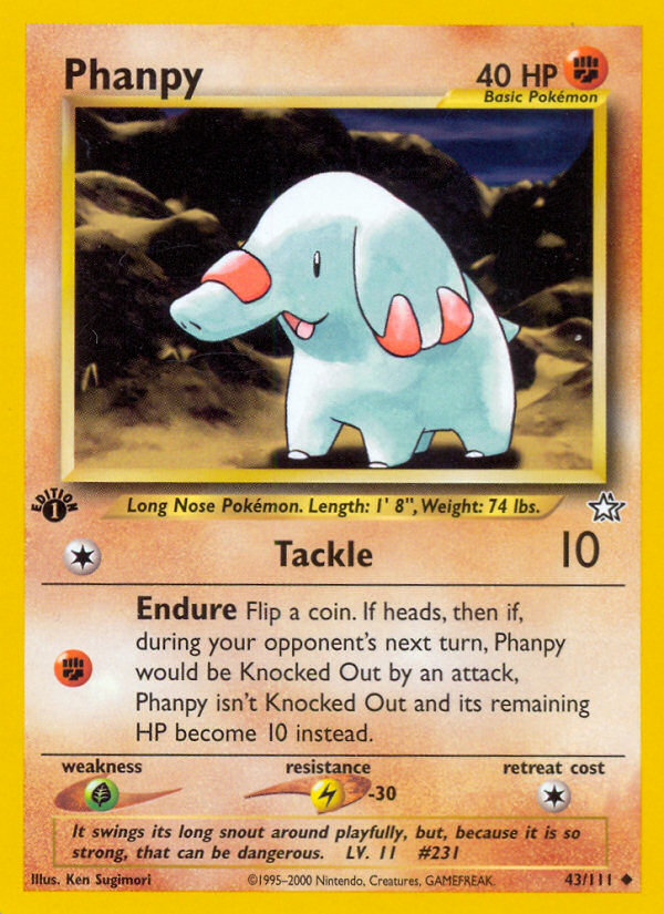 Phanpy (43/111) [Neo Genesis 1st Edition] | Nerdhalla Games