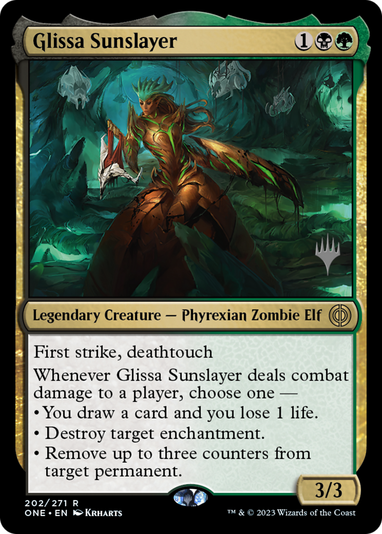 Glissa Sunslayer (Promo Pack) [Phyrexia: All Will Be One Promos] | Nerdhalla Games