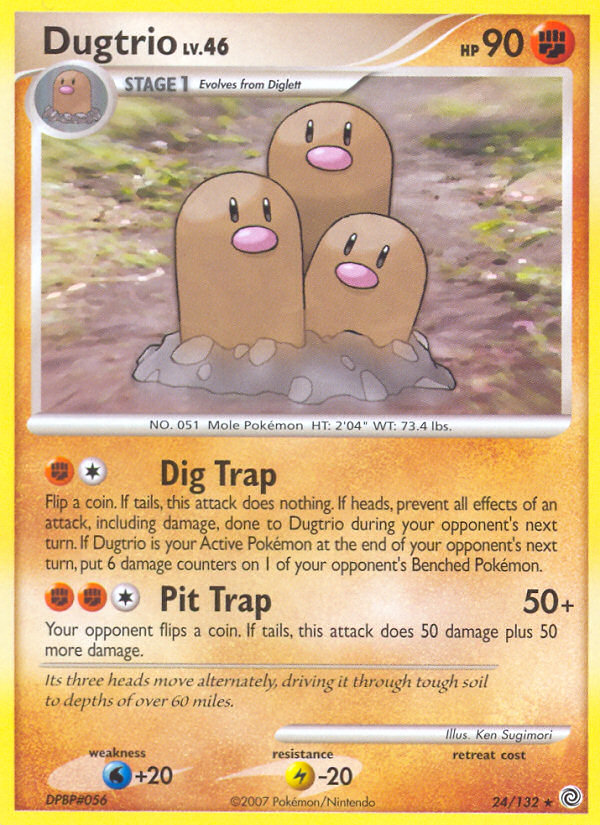 Dugtrio (24/132) [Diamond & Pearl: Secret Wonders] | Nerdhalla Games