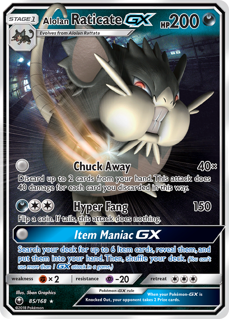 Alolan Raticate GX (85/168) [Sun & Moon: Celestial Storm] | Nerdhalla Games