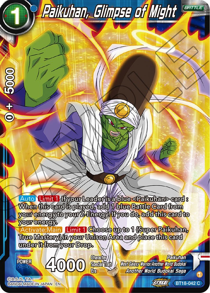 Paikuhan, Glimpse of Might (BT18-042) [Dawn of the Z-Legends] | Nerdhalla Games