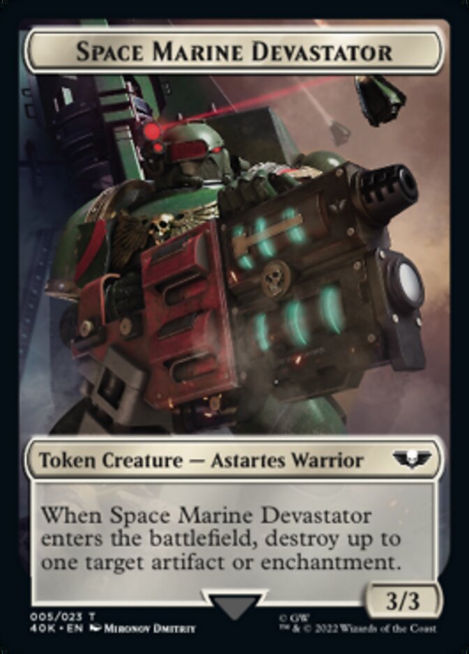 Soldier (002) // Space Marine Devastator Double-sided Token [Universes Beyond: Warhammer 40,000 Tokens] | Nerdhalla Games