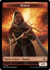 Squid // Human (26) Double-Sided Token [March of the Machine Commander Tokens] | Nerdhalla Games