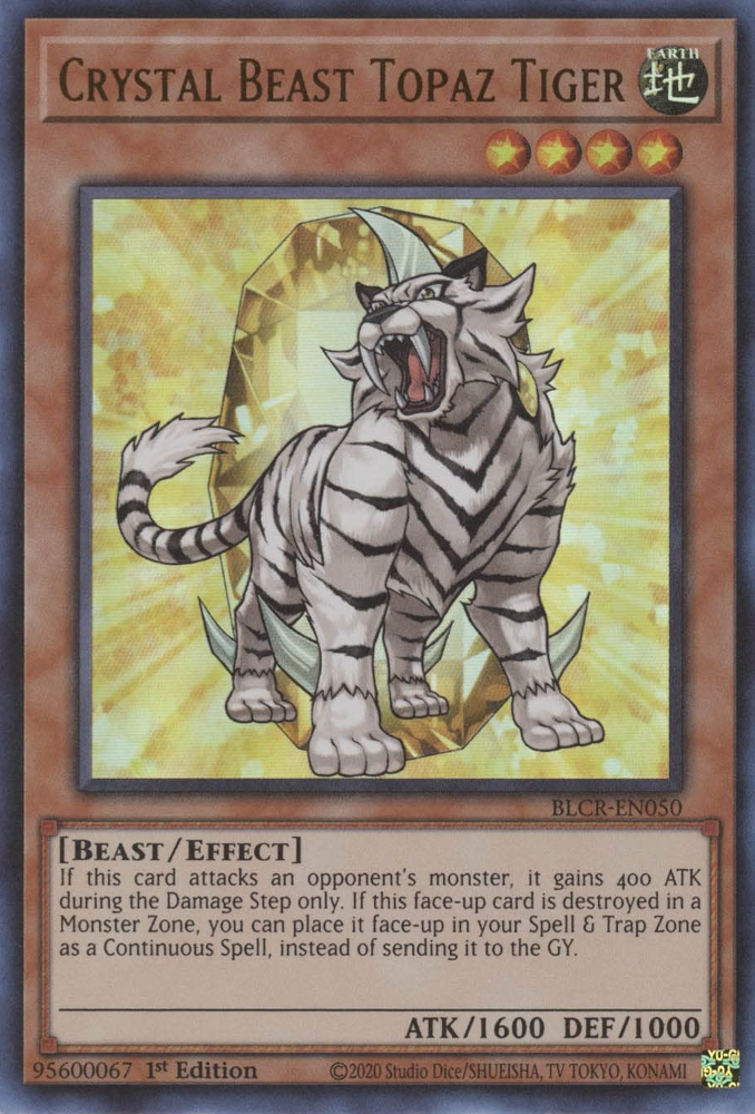 Crystal Beast Topaz Tiger [BLCR-EN050] Ultra Rare | Nerdhalla Games