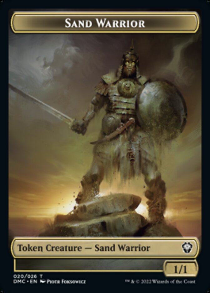 Phyrexian // Sand Warrior Double-sided Token [Dominaria United Tokens] | Nerdhalla Games