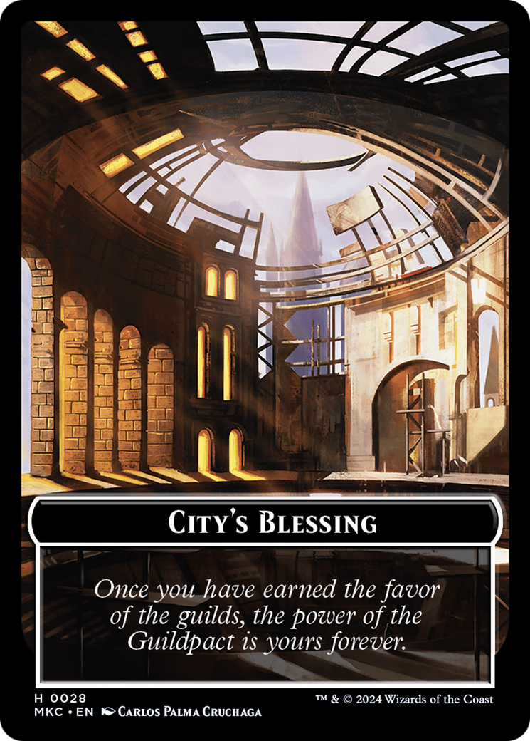 City's Blessing // Zombie Double-Sided Token [Murders at Karlov Manor Commander Tokens] | Nerdhalla Games