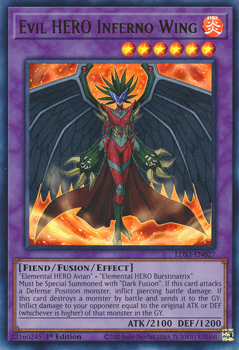 Evil HERO Inferno Wing [LDS3-EN027] Ultra Rare | Nerdhalla Games