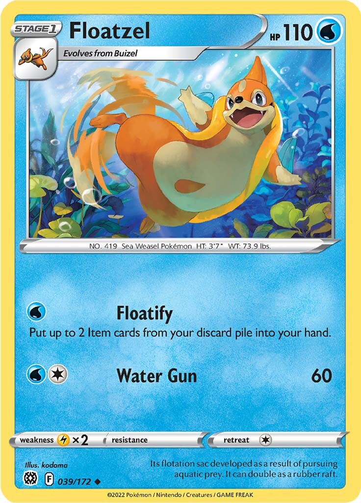 Floatzel (039/172) [Sword & Shield: Brilliant Stars] | Nerdhalla Games