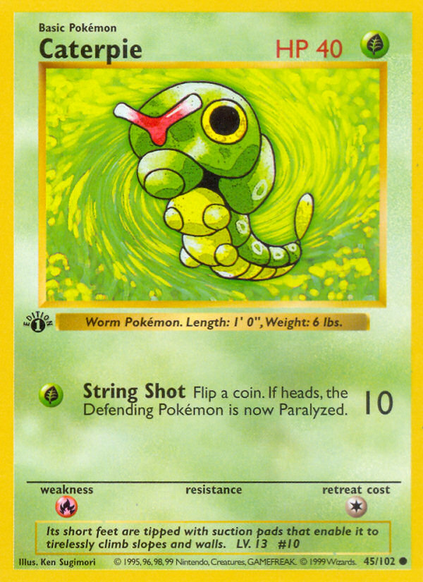 Caterpie (45/102) (Shadowless) [Base Set 1st Edition] | Nerdhalla Games