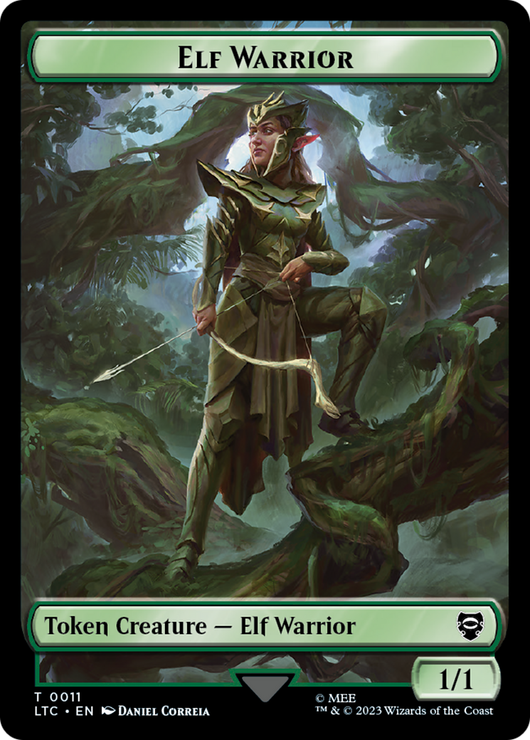 Elf Warrior // Bird Double Sided Token [The Lord of the Rings: Tales of Middle-Earth Commander Tokens] | Nerdhalla Games