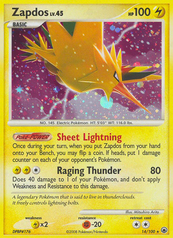 Zapdos (14/100) [Diamond & Pearl: Majestic Dawn] | Nerdhalla Games