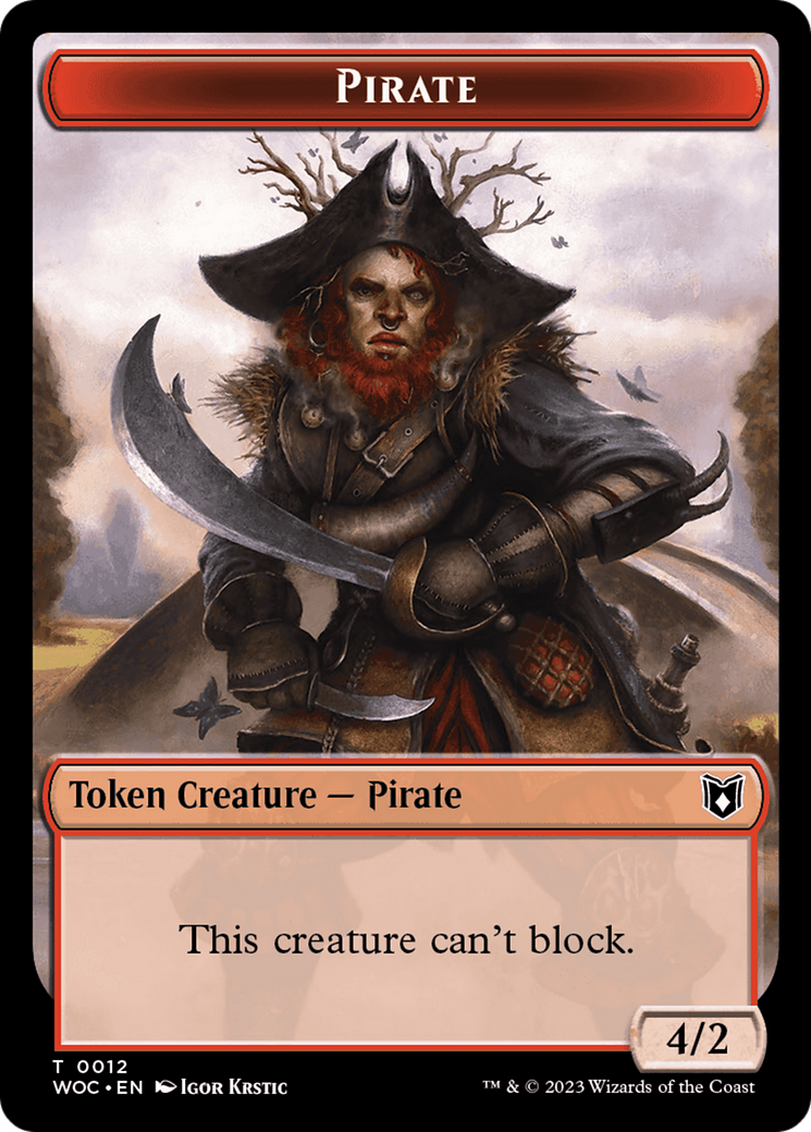 Pirate // Human Soldier Double-Sided Token [Wilds of Eldraine Commander Tokens] | Nerdhalla Games