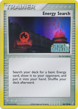 Energy Search (86/100) (Stamped) [EX: Crystal Guardians] | Nerdhalla Games