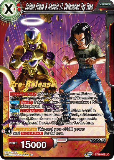 Golden Frieza & Android 17, Determined Tag Team (BT16-003) [Realm of the Gods Prerelease Promos] | Nerdhalla Games