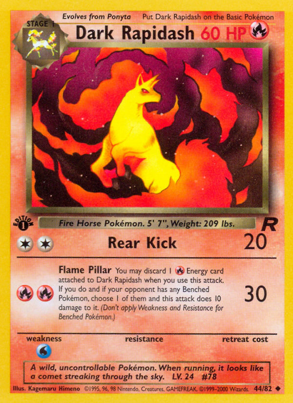 Dark Rapidash (44/82) [Team Rocket 1st Edition] | Nerdhalla Games