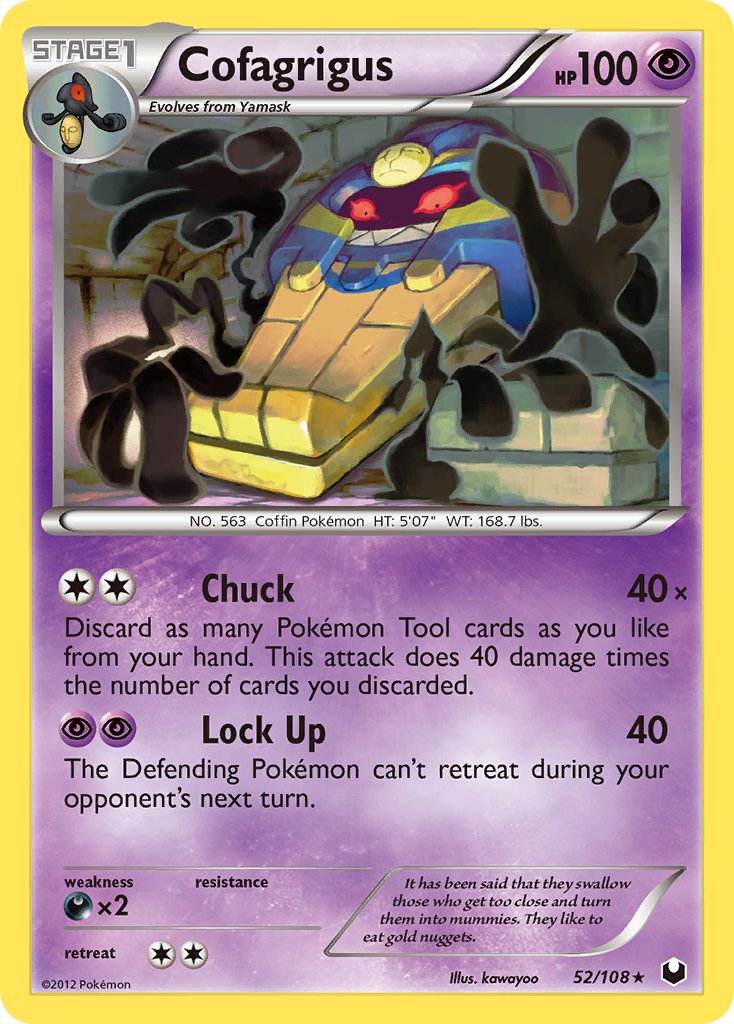 Cofagrigus (52/108) (Cracked Ice Holo) (Theme Deck Exclusive) [Black & White: Dark Explorers] | Nerdhalla Games