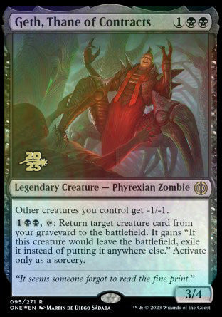 Geth, Thane of Contracts [Phyrexia: All Will Be One Prerelease Promos] | Nerdhalla Games