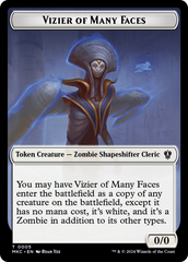 Vizier of Many Faces // Zombie Double-Sided Token [Murders at Karlov Manor Commander Tokens] | Nerdhalla Games