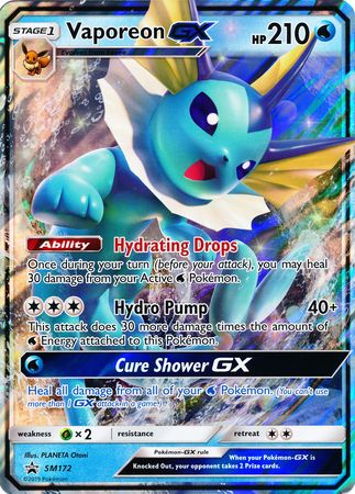 Vaporeon GX (SM172) (Jumbo Card) [Sun & Moon: Black Star Promos] | Nerdhalla Games