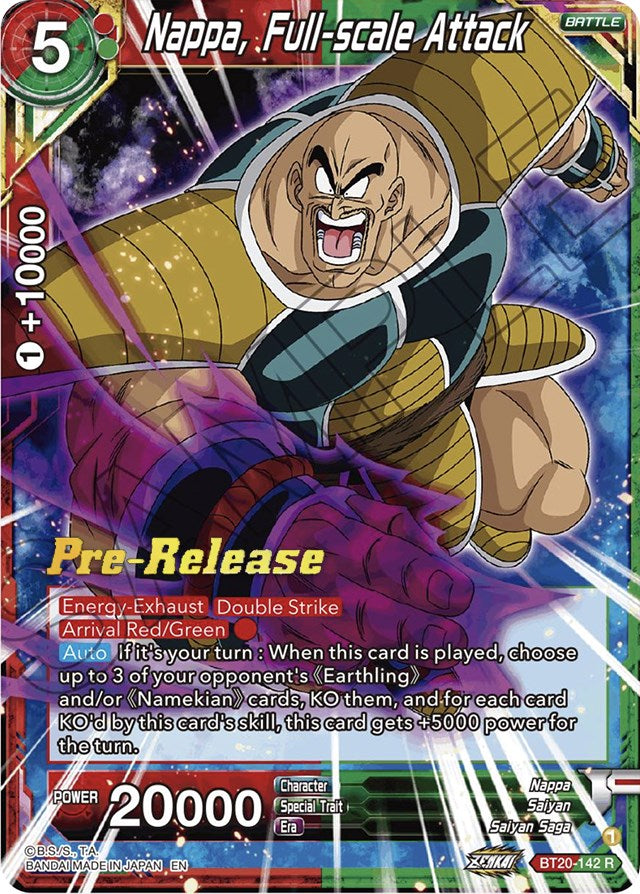 Nappa, Full-scale Attack (BT20-142) [Power Absorbed Prerelease Promos] | Nerdhalla Games