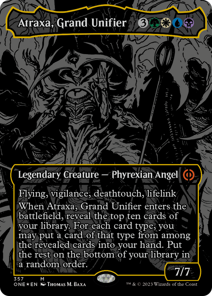 Atraxa, Grand Unifier (Oil Slick Raised Foil) [Phyrexia: All Will Be One] | Nerdhalla Games