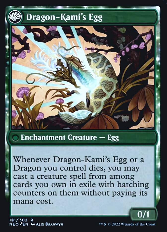 The Dragon-Kami Reborn // Dragon-Kami's Egg [Kamigawa: Neon Dynasty Prerelease Promos] | Nerdhalla Games