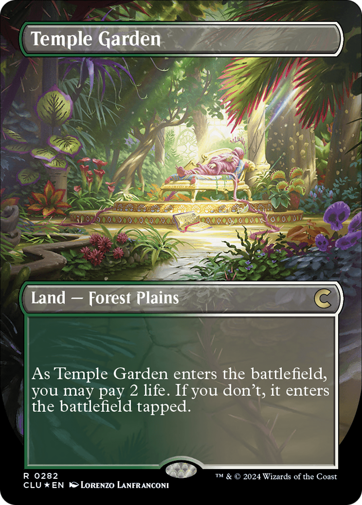 Temple Garden (Borderless) [Ravnica: Clue Edition] | Nerdhalla Games