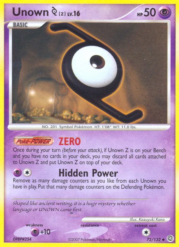 Unown Z (72/132) [Diamond & Pearl: Secret Wonders] | Nerdhalla Games