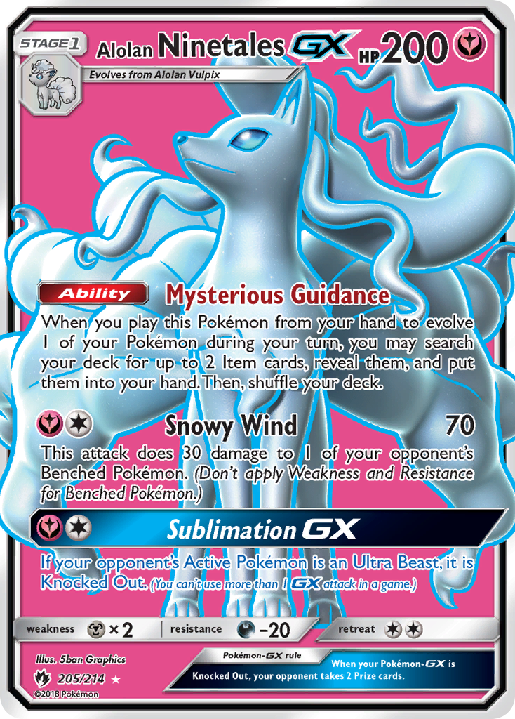 Alolan Ninetales GX (205/214) [Sun & Moon: Lost Thunder] | Nerdhalla Games