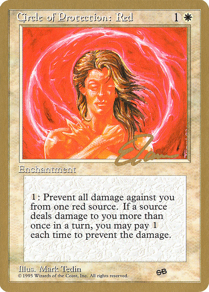 Circle of Protection: Red (Eric Tam) (SB) [Pro Tour Collector Set] | Nerdhalla Games