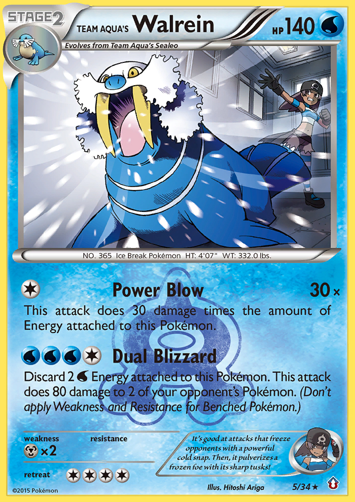 Team Aqua's Walrein (5/34) [XY: Double Crisis] | Nerdhalla Games