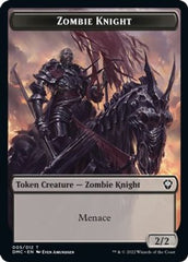 Zombie Knight // Knight Double-sided Token [Dominaria United Commander Tokens] | Nerdhalla Games