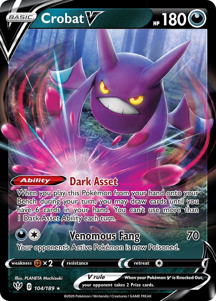 Crobat V (104/189) [Sword & Shield: Darkness Ablaze] | Nerdhalla Games