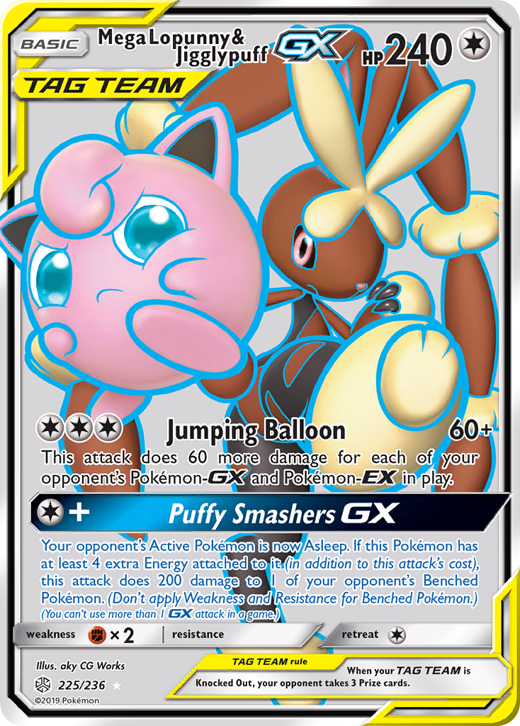 Mega Lopunny & Jigglypuff GX (225/236) [Sun & Moon: Cosmic Eclipse] | Nerdhalla Games