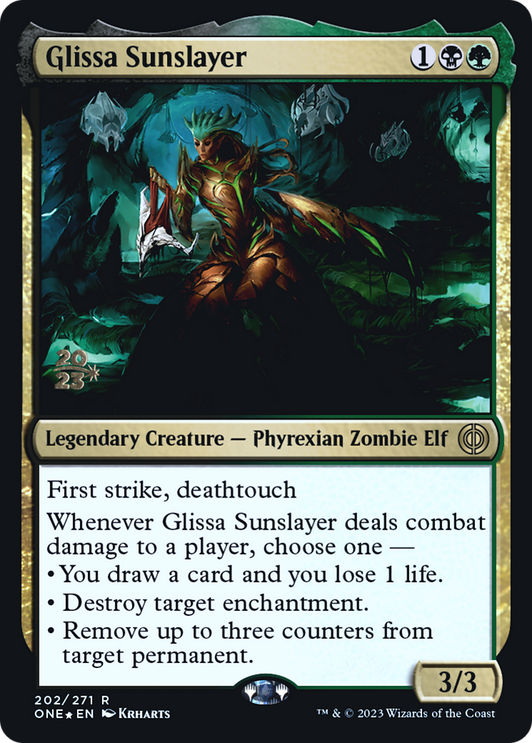 Glissa Sunslayer [Phyrexia: All Will Be One Prerelease Promos] | Nerdhalla Games