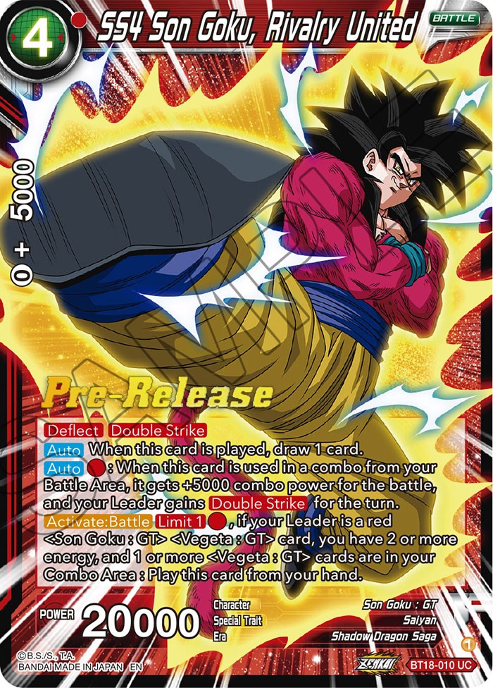 SS4 Son Goku, Rivalry United (BT18-010) [Dawn of the Z-Legends Prerelease Promos] | Nerdhalla Games