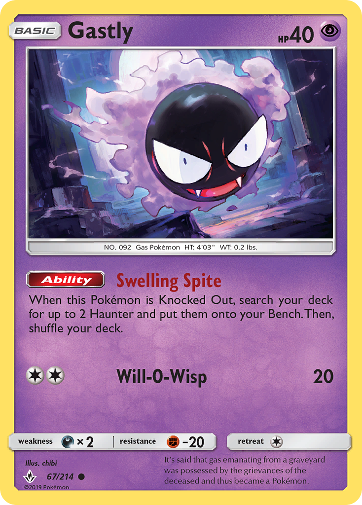 Gastly (67/214) [Sun & Moon: Unbroken Bonds] | Nerdhalla Games