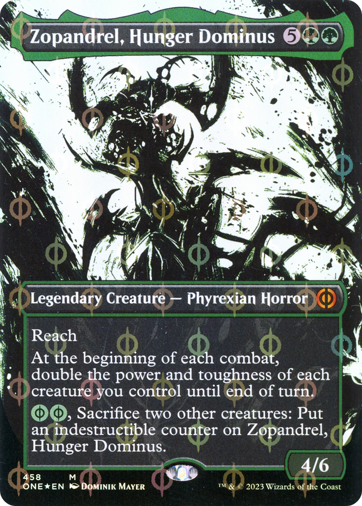 Zopandrel, Hunger Dominus (Borderless Ichor Step-and-Compleat Foil) [Phyrexia: All Will Be One] | Nerdhalla Games