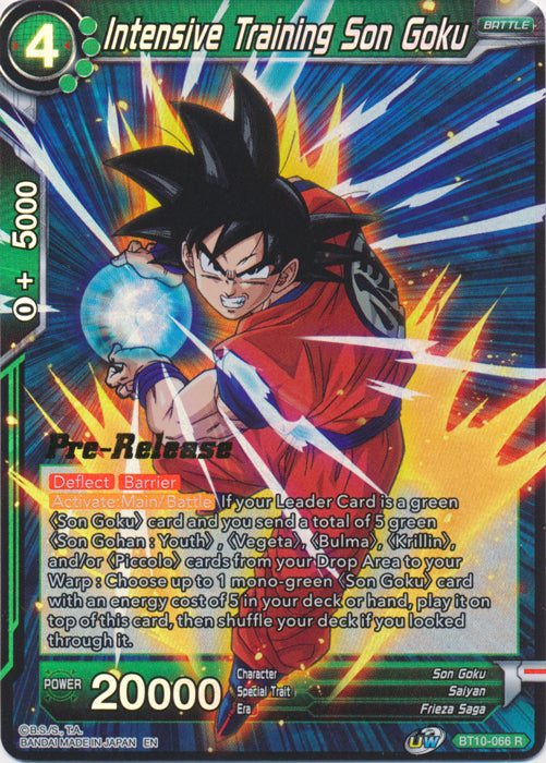 Intensive Training Son Goku (BT10-066) [Rise of the Unison Warrior Prerelease Promos] | Nerdhalla Games