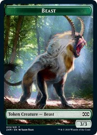 Beast // Treasure Double-sided Token [Double Masters Tokens] | Nerdhalla Games