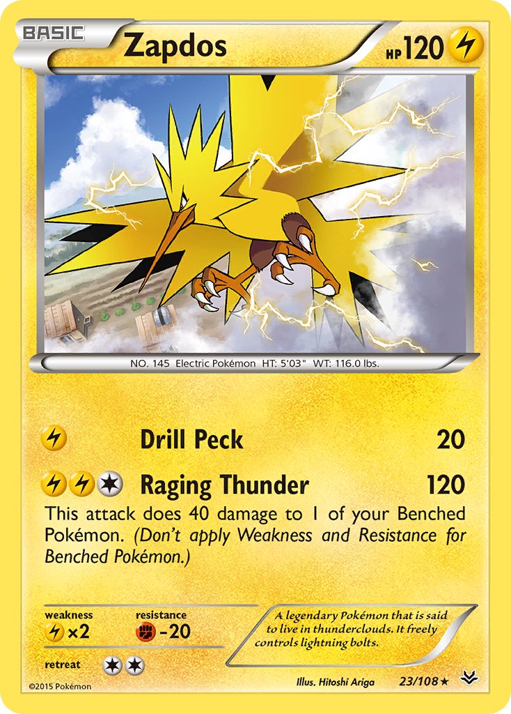 Zapdos(23/108) (Theme Deck Exclusive) [XY: Roaring Skies] | Nerdhalla Games