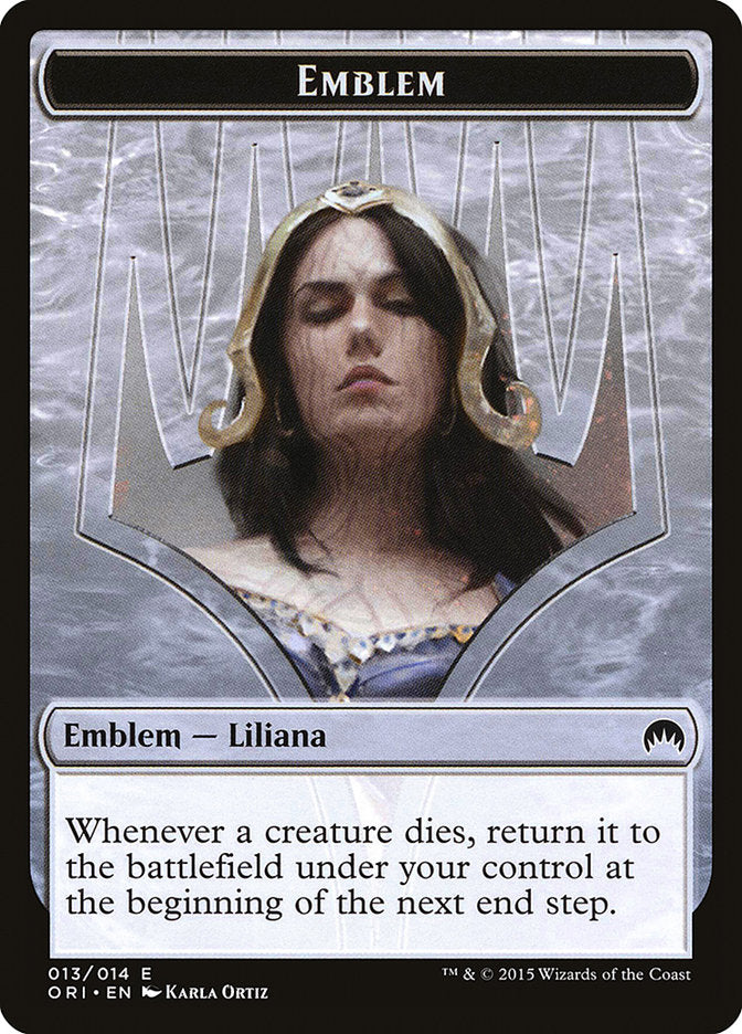 Liliana, Defiant Necromancer Emblem [Magic Origins Tokens] | Nerdhalla Games