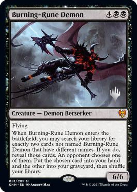 Burning-Rune Demon [Kaldheim Promo Pack] | Nerdhalla Games