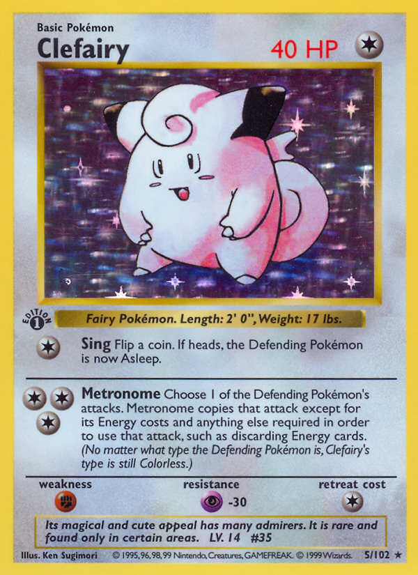 Clefairy (5/102) (Shadowless) [Base Set 1st Edition] | Nerdhalla Games