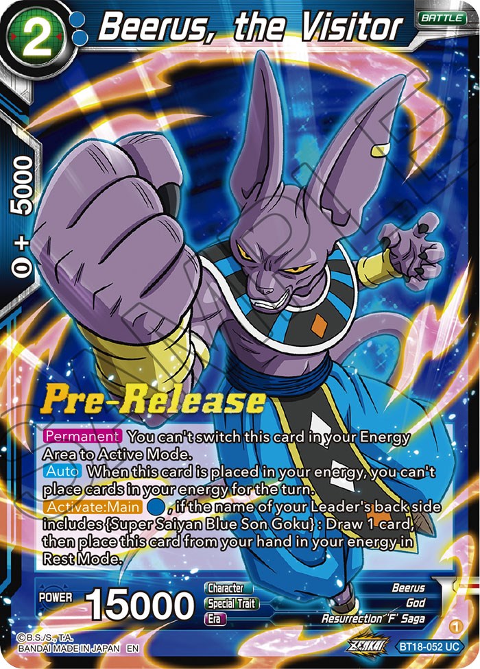 Beerus, the Visitor (BT18-052) [Dawn of the Z-Legends Prerelease Promos] | Nerdhalla Games