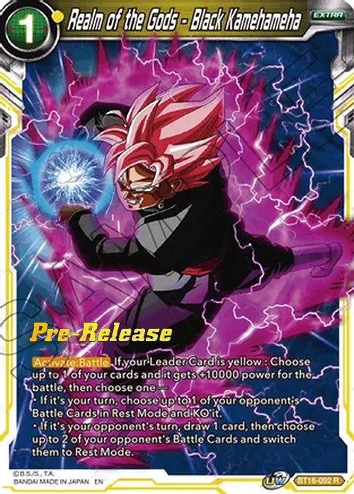 Realm of the Gods - Black Kamehameha (BT16-092) [Realm of the Gods Prerelease Promos] | Nerdhalla Games