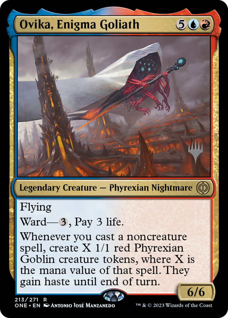 Ovika, Enigma Goliath (Promo Pack) [Phyrexia: All Will Be One Promos] | Nerdhalla Games