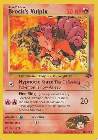 Brock's Vulpix (37/132) (W Stamped Promo) [Gym Challenge Unlimited] | Nerdhalla Games