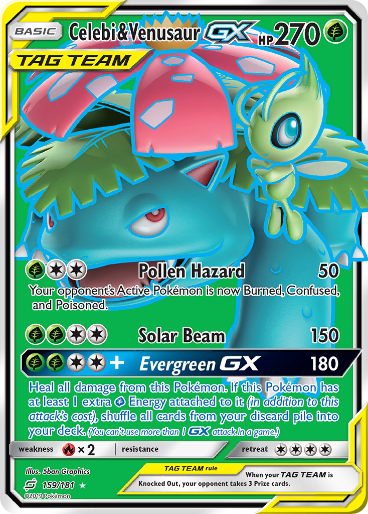 Celebi & Venusaur GX (159/181) [Sun & Moon: Team Up] | Nerdhalla Games