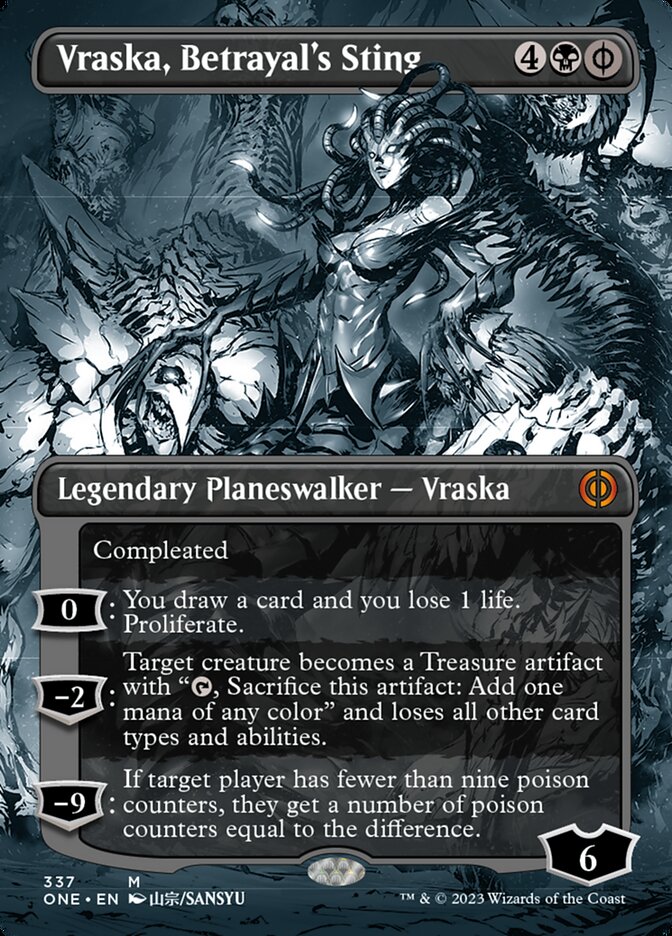 Vraska, Betrayal's Sting (Borderless Manga) [Phyrexia: All Will Be One] | Nerdhalla Games